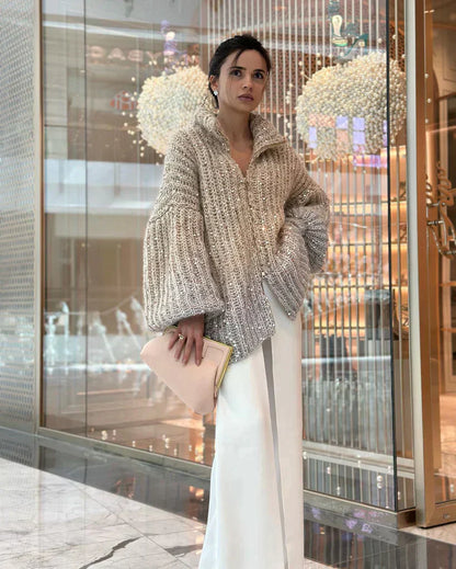 Chloe - Damen Strickjacke mit Glitzer